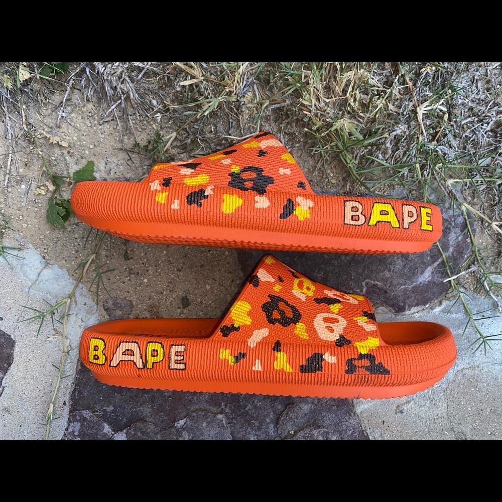 Orange bape slide🧸🧡